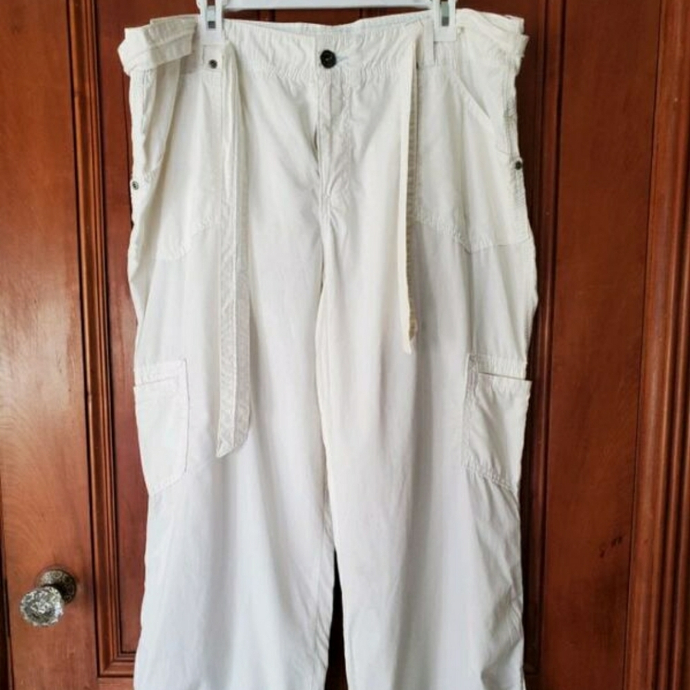 Size 18 Faded Glory White Convertible Cargo Pants